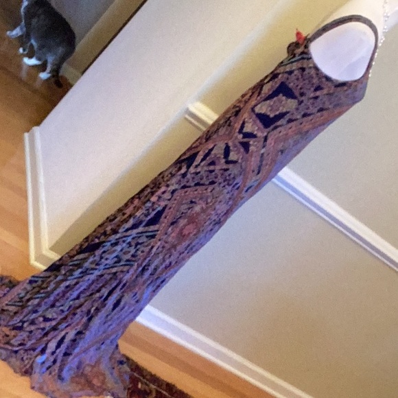 Johnny Was gorgeous double layer long slip dress, deep scoop neckline.Size L - Picture 6 of 8